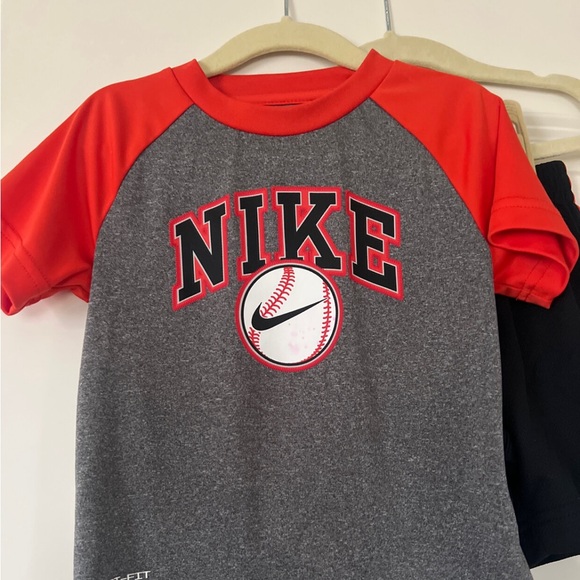Nike | (3T) Nike Dri-Fit Orange and Black Baseball Short set - Picture 2 of 7